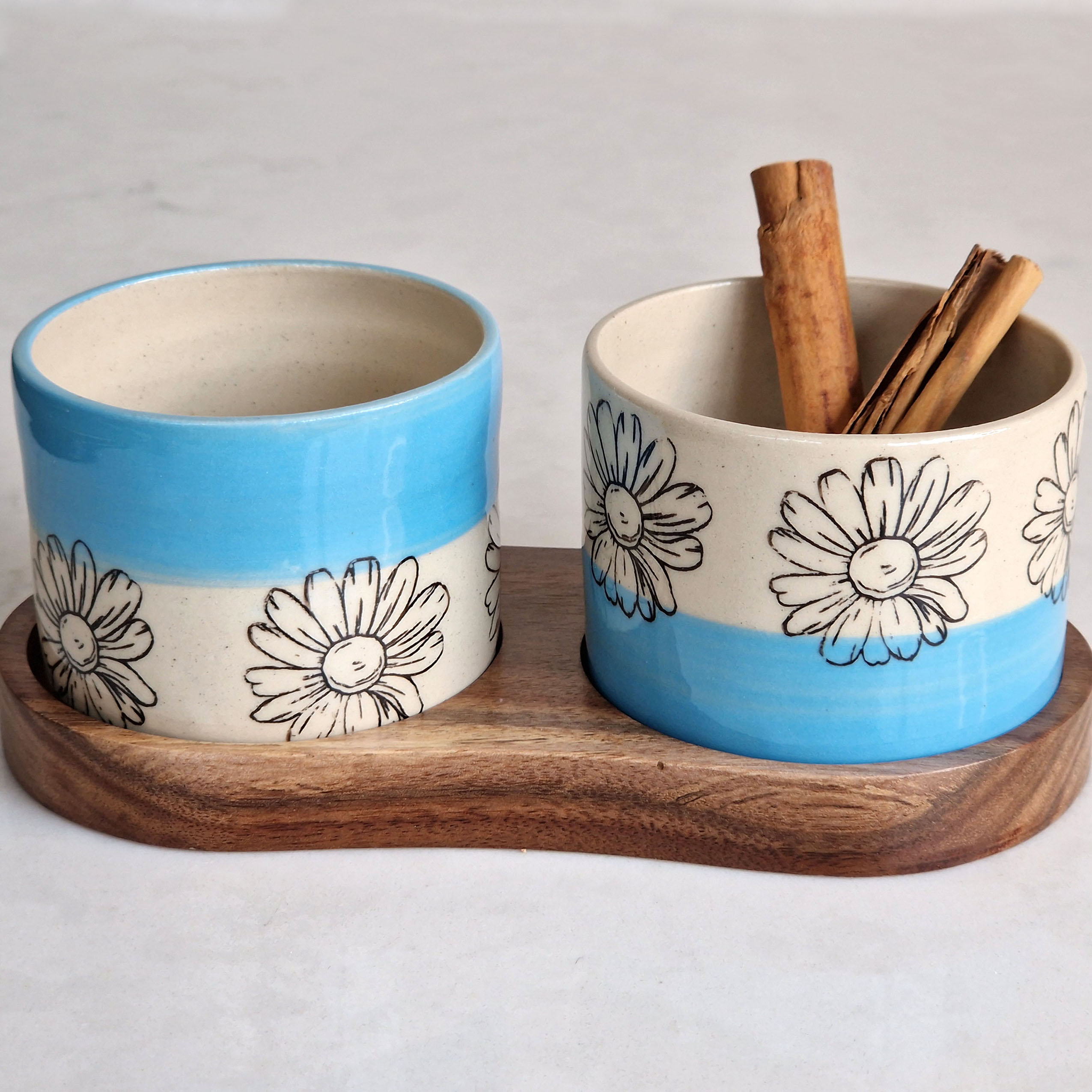 Snack Set with Wooden Serving Tray