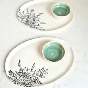 Oval Serving Plate with Mini Dish