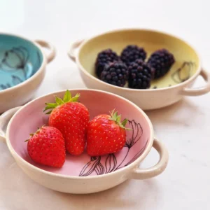 two handled small snack bowl